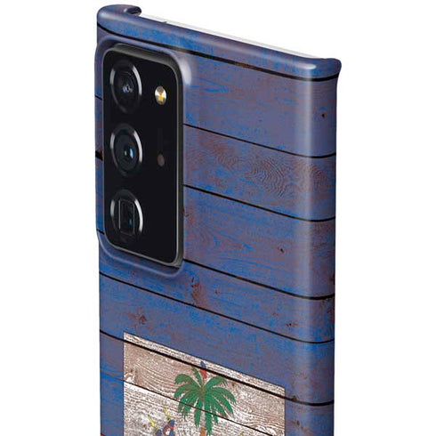 Haiti Flag Dark Wood Galaxy Note20 Ultra 5G Lite Case